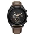 Fastrack Kronos Guys Chronograph Watch With Date Black Dial & Black Leather Strap