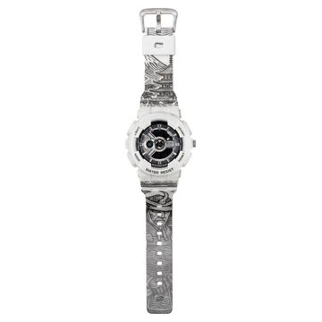 Zoop Samurai Quartz Digital Watch For Boys With Silver Dial White Polyether Strap From House Of Titan