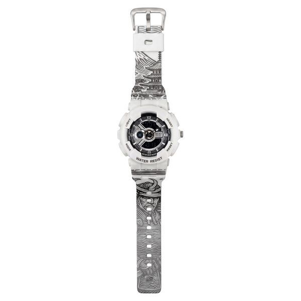 Zoop Samurai Quartz Digital Watch For Boys With Silver Dial White Polyether Strap From House Of Titan - image number 6