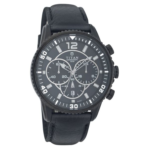 Titan Quartz Chronograph Black Dial Watch for Women - image number 0