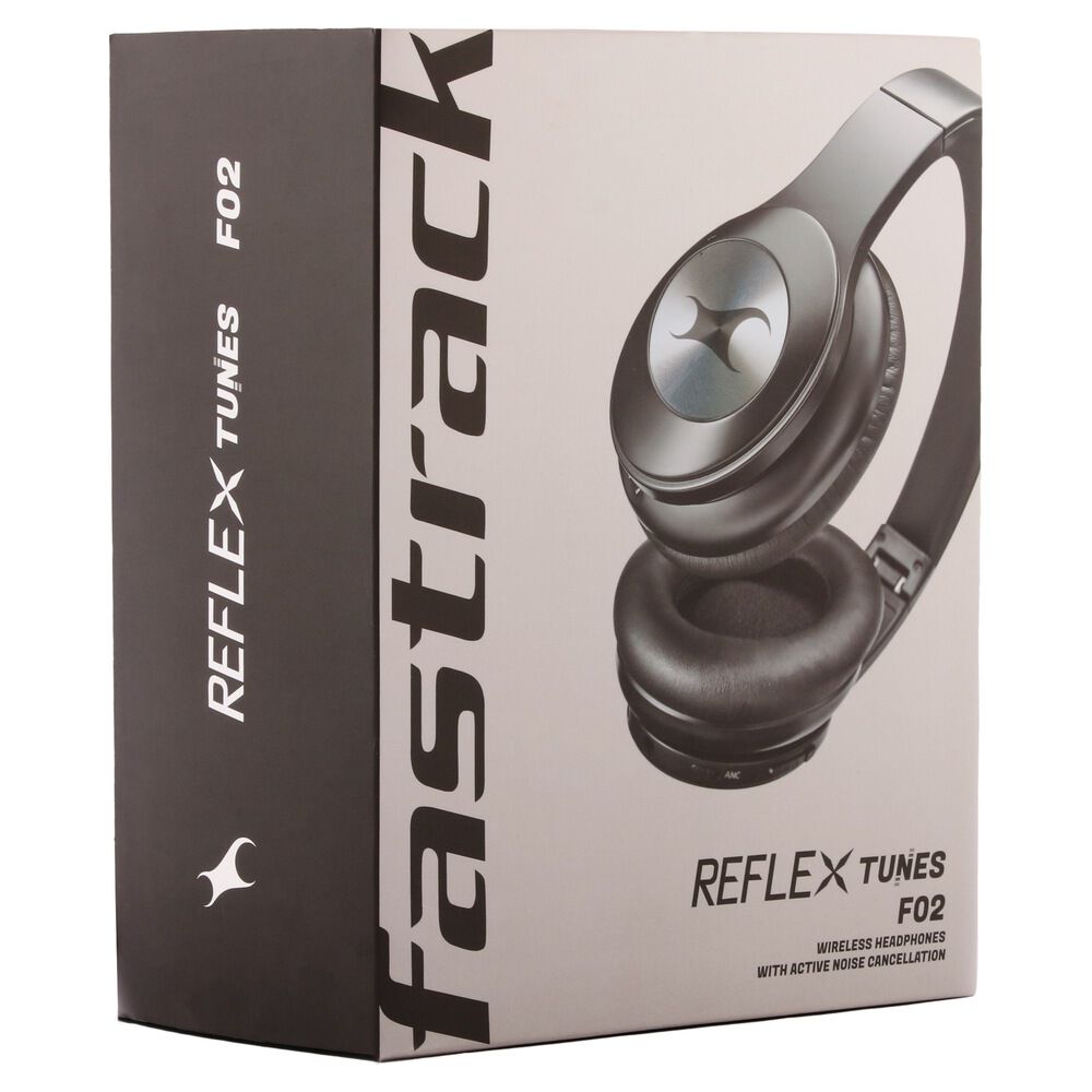Reflex Tunes Over The Head Active Noise Cancelling ANC Headphones Black