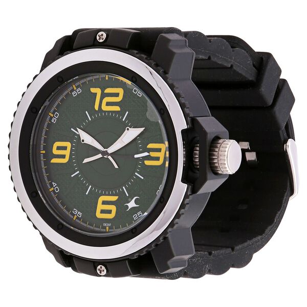 Fastrack Quartz Analog Green Dial Leather Strap Watch for Guys - image number 1