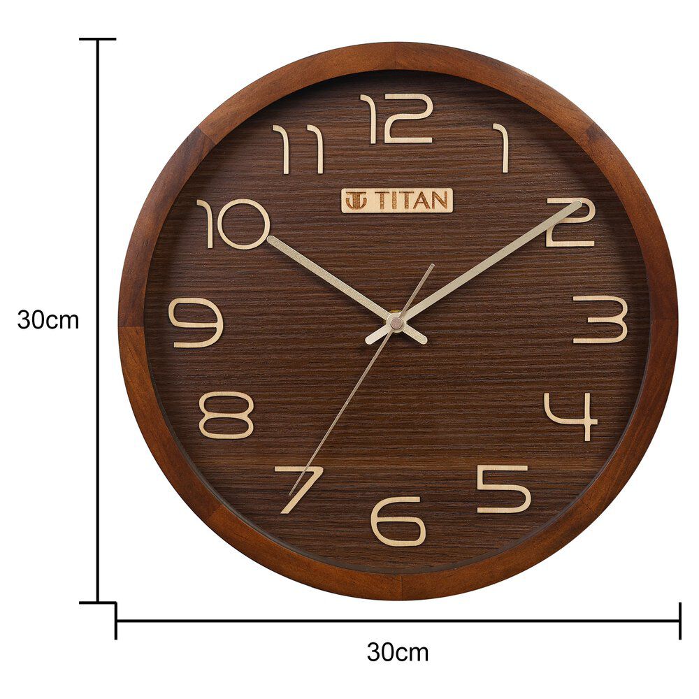 Buy Online Titan Classic Wooden Wall Clock (30cm x 30cm