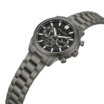 Police Quartz Multifunction Black dial Metal Strap Watch for Men