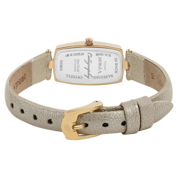 Titan Nebula Calligraphy Quartz Analog 18 Karat Solid Gold Watch for Women - image number 5