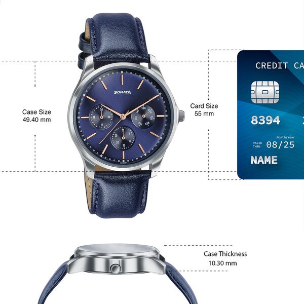Sonata Men's Work Wear navy dial Watch - Premium Multifunction design for everyday style - image number 3