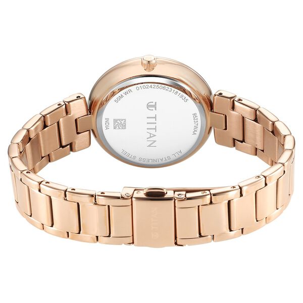 Titan Purple Style Up Quartz Analog Mother Of Pearl Dial Stainless Steel Strap Watch for Women - image number 4