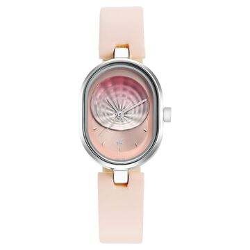 Fastrack Uptown Retreat Quartz Analog Pink Dial Leather Strap Watch for Girls