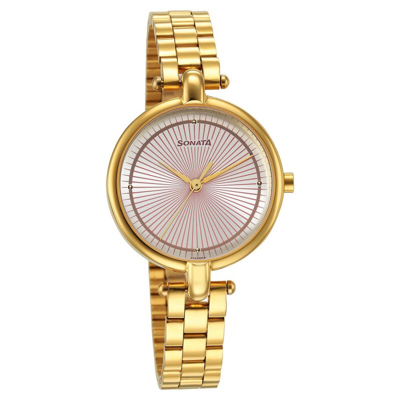 Sonata Gold Edit Silver Dial Women Watch With Stainless Steel Strap - image number 0