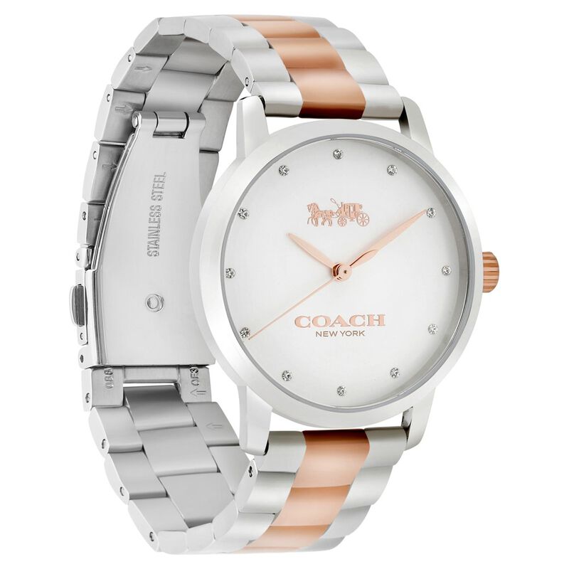 Coach Quartz Analog Silver Dial Stainless Steel Strap Watch for Women