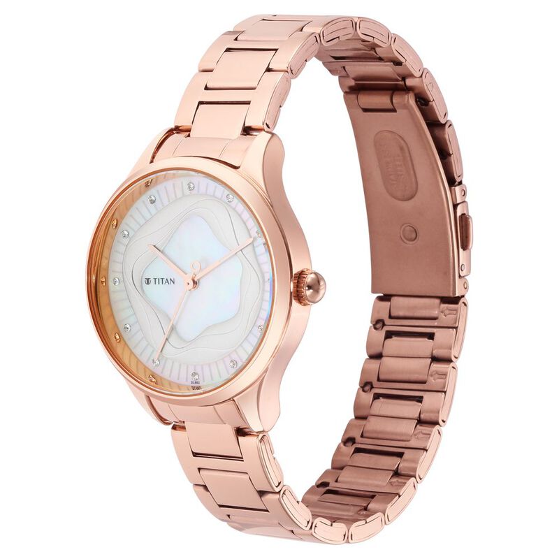 Titan Wander White Dial Women Watch With Stainless Steel Strap - image number 2