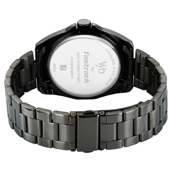 Vyb Challenger By Fastrack Quartz Analog Grey Dial Grey Stainless Steel Strap Watch For Guys - image number 6