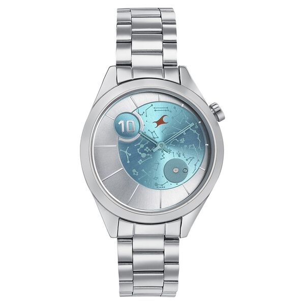 Fastrack Space Rover Quartz Analog Blue Dial Stainless Steel Strap Watch for Girls - image number 1