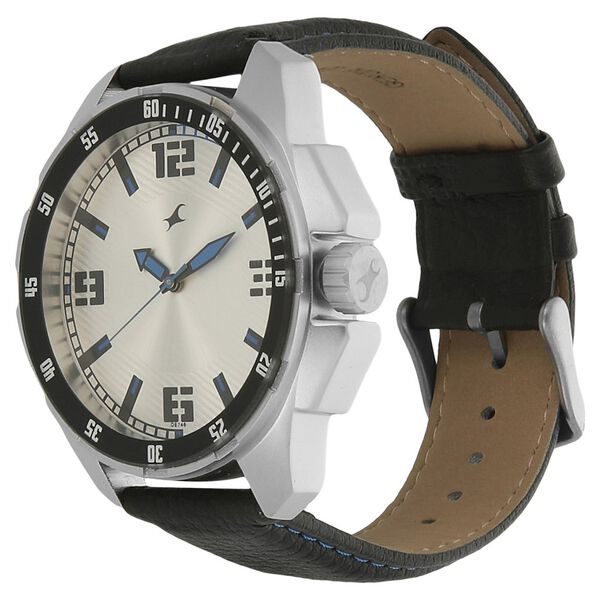 Buy Online Fastrack Quartz Analog Grey Dial Leather Strap Watch for ...