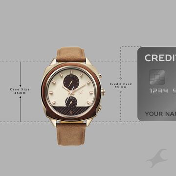 Fastrack Gelato Brown chronograph watch with Cookies n Cream dial for Guys