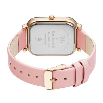Fastrack Vyb Muse Quartz Analog Pink Dial Leather Strap Watch for Girls