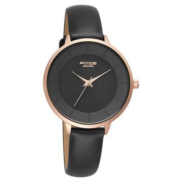 Poze by Sonata Quartz Analog Black Dial PU Leather Strap Watch for Women
