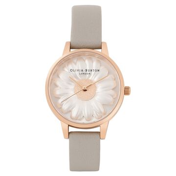 Olivia Burton Quartz Analog Multicoloured Dial Leather Strap Watch for Women