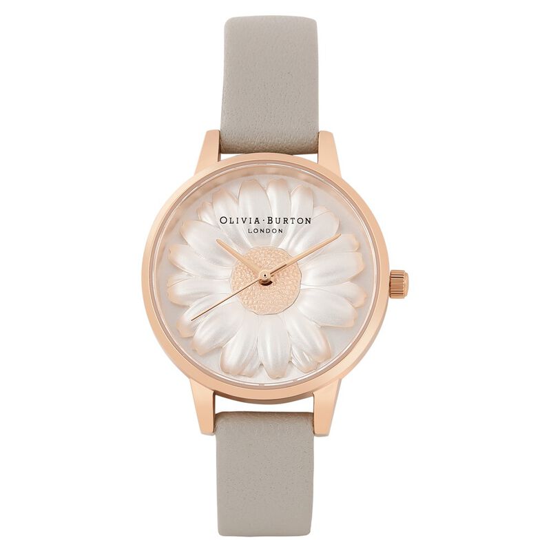 Olivia Burton Quartz Analog Multicoloured Dial Leather Strap Watch for Women