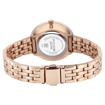 Poze By Sonata Quartz Analog Mother of Pearl Dial Rose Gold Stainless Steel Strap Watch For Women