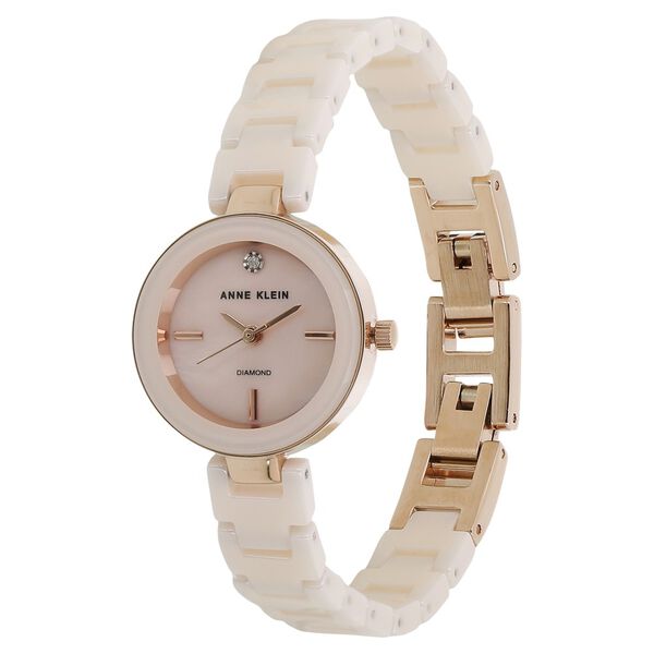 Anne Klein Quartz Analog Mother of Pearl Dial Ceramic Strap Watch for Women - image number 1
