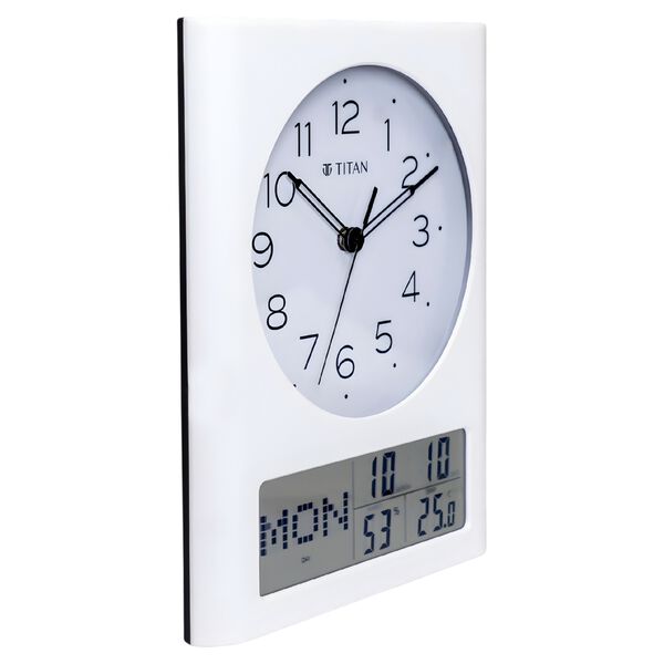 Titan Ana Digi Wall Clock - Modern Minimalist Dial and Grey LCD Panel Black Hands and Indices Decorative Wall Decor - image number 3