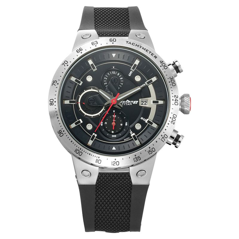 Titan Octane Black Dial Chronograph Strap watch for Men