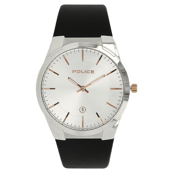Police Quartz Analog Silver Dial Leather Strap Watch for Men - image number 0