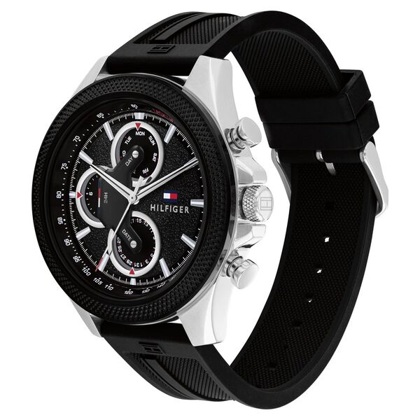 Tommy Hilfiger Quartz Multifunction Black dial Silicone Strap Watch for Men - image number 1