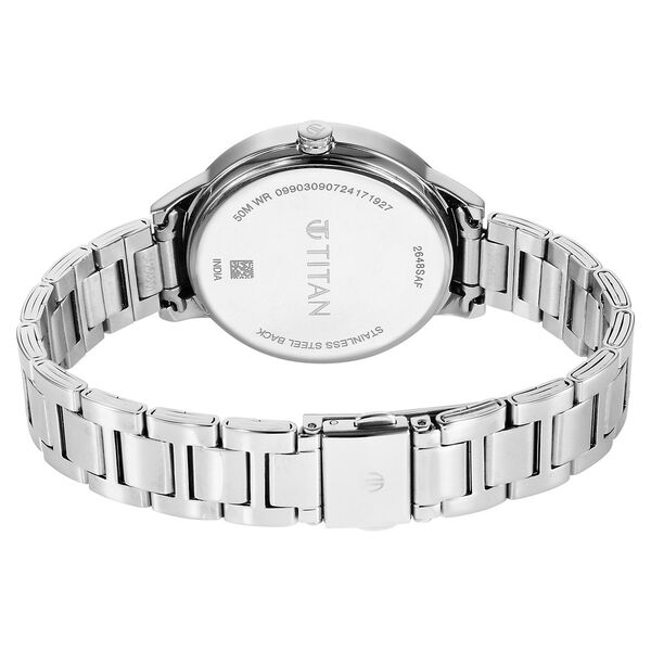 Titan Razzle Dazzle Quartz Analog with Day and Date Pink Dial Silver Stainless Steel Strap Watch For Women - image number 4