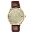 Sonata Jashn Quartz Analog Golden Dial Brown Leather Strap Watch For Men - image number 0