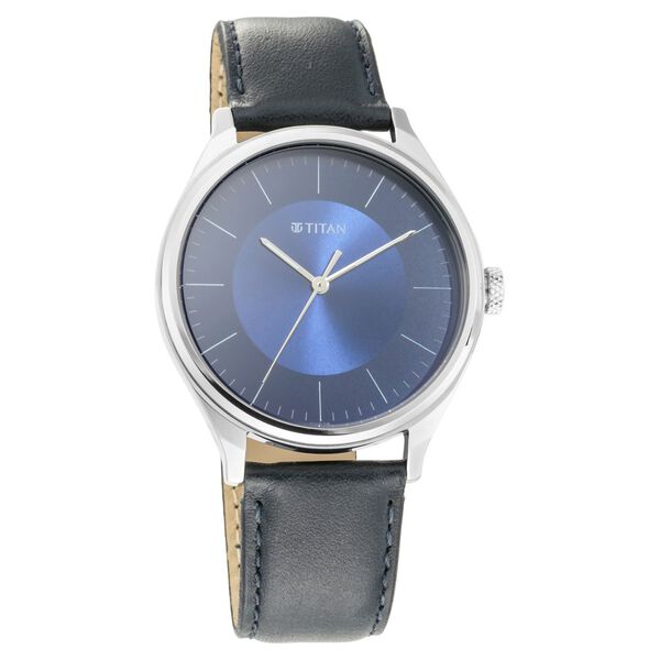 Titan Men's Urban Edge Lustrous Blue Dial Leather Watch - image number 0
