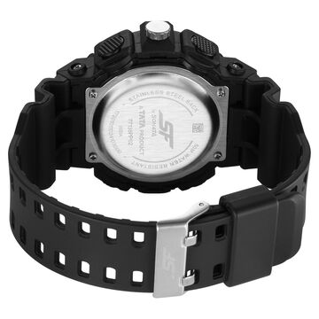 SF Analog Digital Black Dial PU Strap Watch For Men