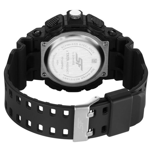 SF Analog Digital Black Dial PU Strap Watch For Men - image number 3