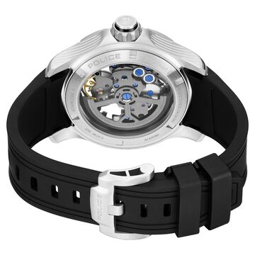 Police Quartz Analog Grey Dial Black Silicone Strap Watch For Men