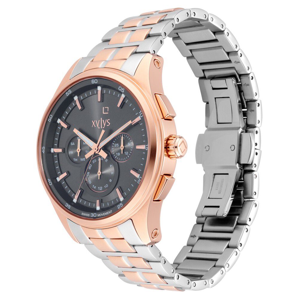 MYSTERY CHT-520 FW　＃5 LOOP　NEO　FIVE Buy Online Xylys Multifunction Grey Dial Two Toned Stainless Steel