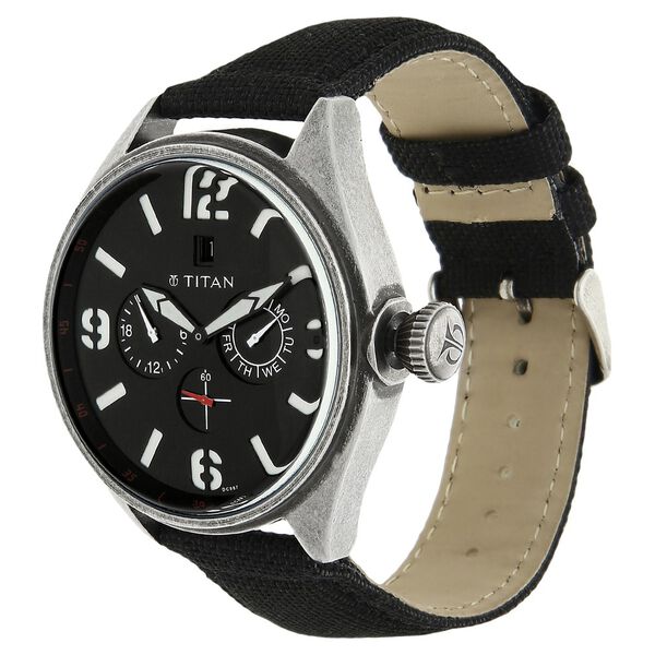 Titan Quartz Analog Black Dial Plastic Strap Watch for Men - image number 1