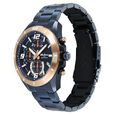 Octane Velocity Sporty Blue Dial Round Blue And Rose Gold Steel Watch For Men - image number 4