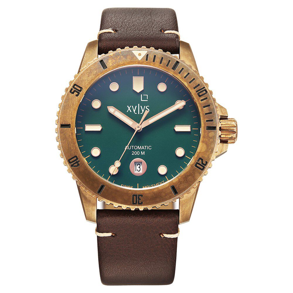 Buy Online Xylys Mariana Swiss Analog with Date Green Dial Geniune