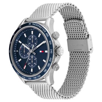 Tommy Hilfiger Quartz Multifunction Blue Dial Stainless Steel Strap Watch for Men