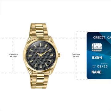 Sonata Poze Quartz Analog Two Toned Dial Golden Colour Stainless Steel Strap Watch For Men