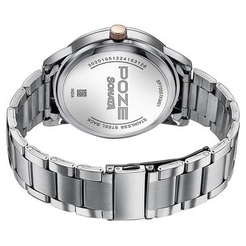 Sonata Poze Quartz Analog Silver Dial Stainless Steel Strap Watch For Men