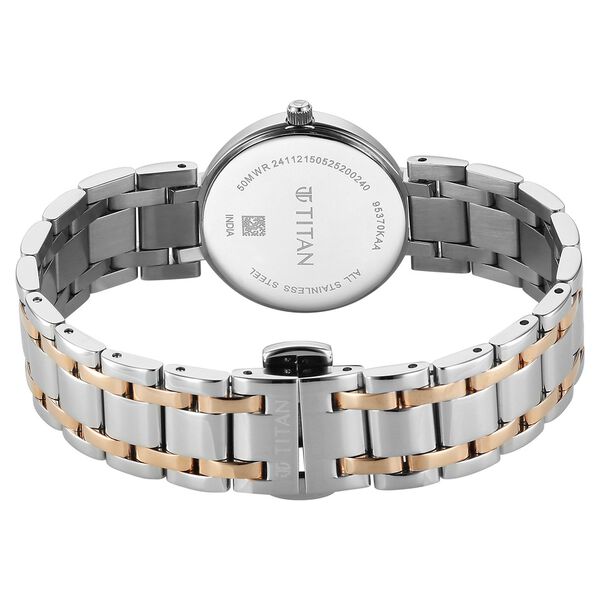 Titan Eminence Workwear Quartz Analog White Dial Two Toned Metal Strap Watch For Women - image number 5