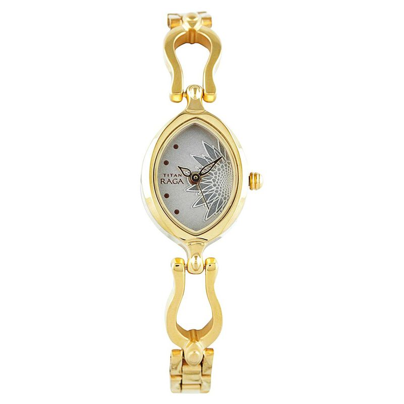 Titan Quartz Analog Silver Dial Stainless Steel Strap Watch for Women