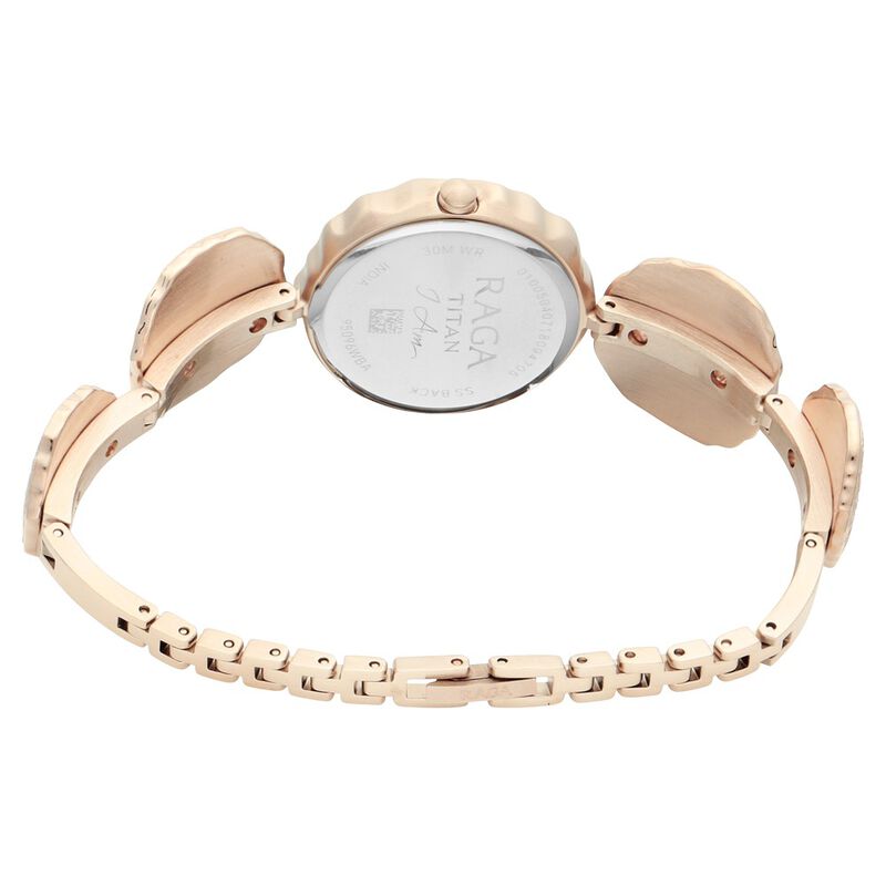 Titan Quartz Analog Rose Gold Dial Metal Strap Watch for Women - image number 3