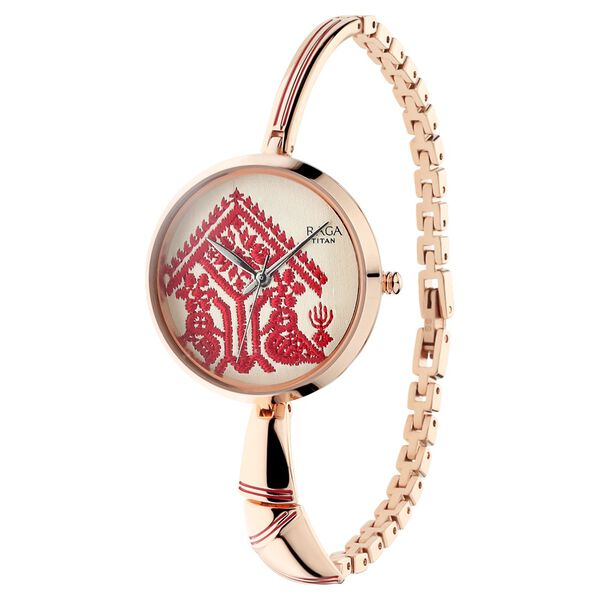 Titan Raga Rongali Multicoloured Dial Analog Metal Strap Watch for Women - image number 2