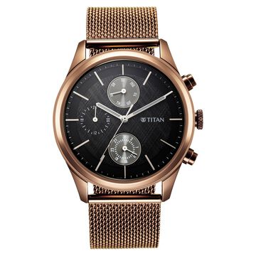 Titan Neo Splash Black Dial Quartz Analog with Date Stainless Steel Strap watch for Men