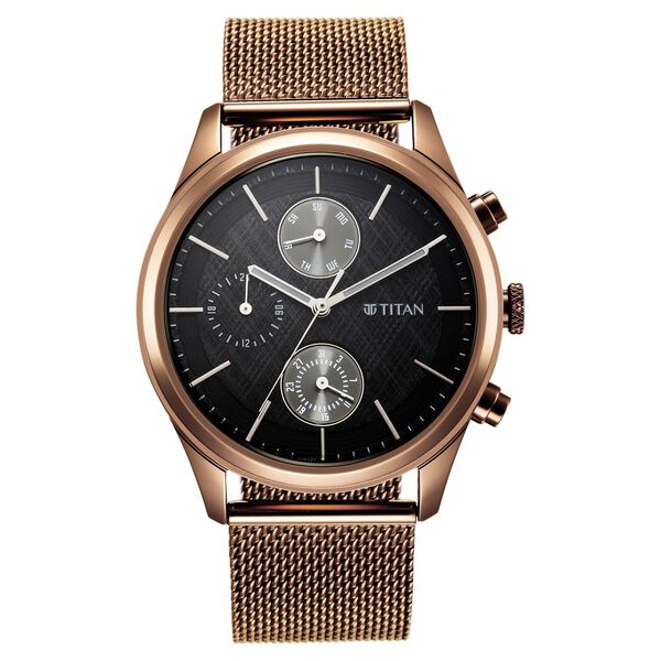 Titan Neo Splash Black Dial Quartz Analog with Date Stainless Steel Strap watch for Men - image number 1