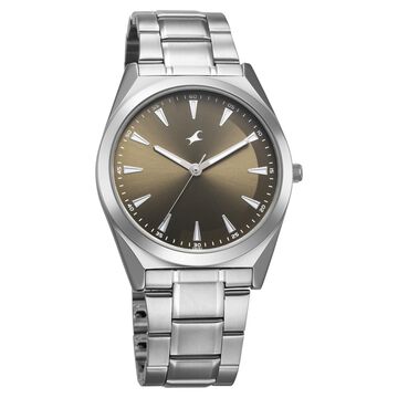 Fastrack Stunners X Quartz Analog Green Dial Stainless Steel Strap Watch For Guys