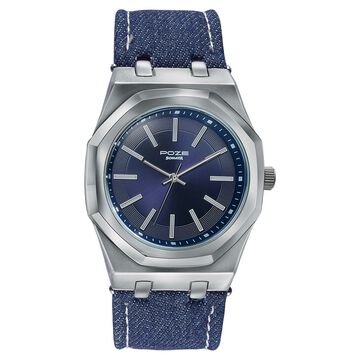 Poze Poze Quartz Analog Blue Dial Blue Denim Strap Watch For Men